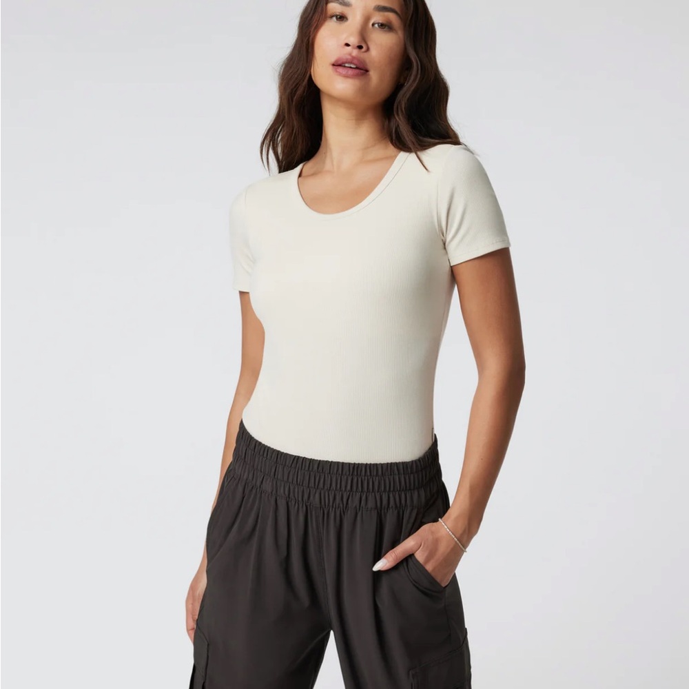 Vuori Cream Short Sleeve Bodysuit